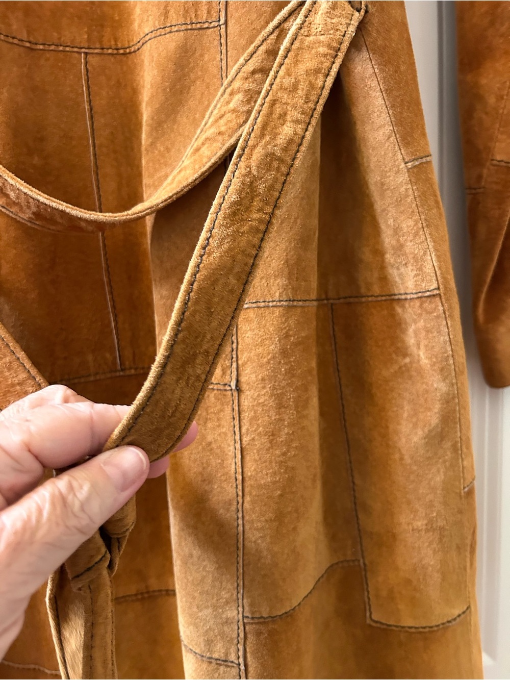 Wilson’s Leather Maxima Suede Patchwork long length jacket. Penny Lane. 70’s. M - Picture 6 of 11